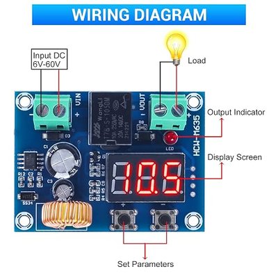 2 PCS Digital Low Voltage Protector, ICSTATION DC 12-36V 20A Low Voltage Cutoff Disconnect Switch Over-Discharge Protection Module for Lead Acid Lithium Battery Solar Panel Lighting System