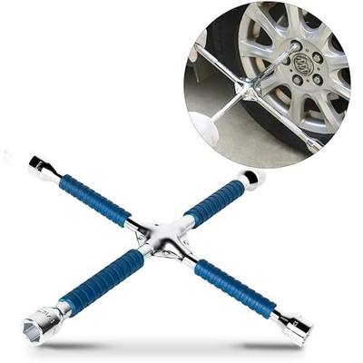 ETERNA Professional 16" Four Way Lug Wrench, Anti-slip Design Cross Wrench, Heavy Duty Lug Nut Wrench, Carbon Steel Socket Spanner, Universal Car Tire Wheel Repair Tool