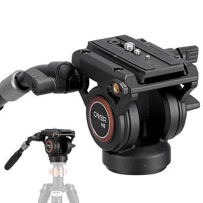 Cayer H8 Tripod Fluid Head, 60mm Base Video Head 13.2 Lb Load for Camera | Metal Housing, Adjustable Pan Handle, Smooth Fluid Movement, Dual-Mode Compatible Mount, for Camcorder