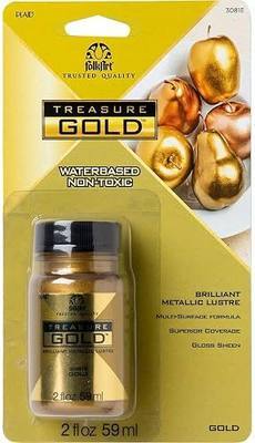 FolkArt Gold Assorted Easy to Apply DIY Crafts, Art Supplies with A Metallic Finish Treasure Paint 2 Fl Oz 59 Ml (Pack of 1)