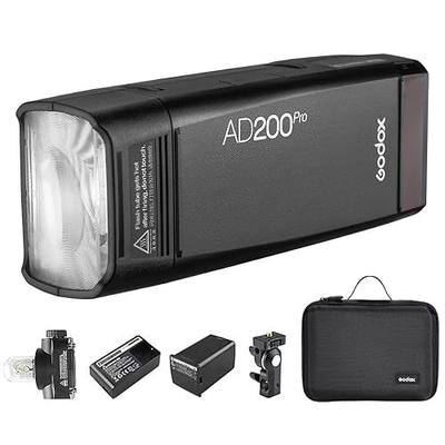 Godox AD200 Pro AD200Pro Pocket Outdoor Flash Strobe, 200Ws 2.4G TTL 1/8000s HSS Monolight, 0.01-1.8s Recycle, 500 Full Power Flashes, GODOX AD 200 Pro with Lithium Battery and Bare Bulb Flash Head