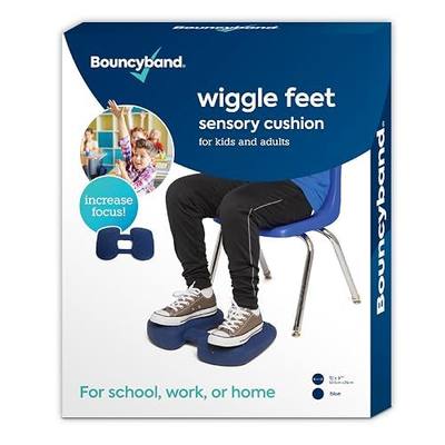Bouncyband Wiggle Feet, Dark Blue, 1 Pack – Sensory Foot Cushion Quietly Facilitates Movement to Help Improve Concentration - 12” x 9” x 2.5” Sensory Tool, Ideal for The Classroom, Work, or at Home