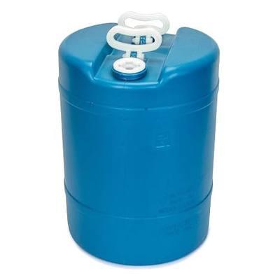 Legacy Food Storage Emergency Water Storage Container, 15 Gallon Long-Term Water Tank, BPA-Free Food Grade Plastic, Light-Blocking Design, 2 Carry Handles, Siphon Hose Included (15.7" D x 21.5" H)
