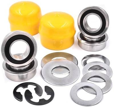 HD Switch (4 Pack) Front Wheel Bearings & Axle Rebuild Kit Compatible with John Deere Models – Replaces AM127303, AM127304, AM118315, AM35443, M40514, M123254, R27434, M143338