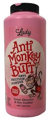 Anti Monkey Butt Women’s Body Powder - Talc-Free, Sweat Absorbing, & Anti-Chafing Formula - All-Day Comfort & Protection - 6 oz