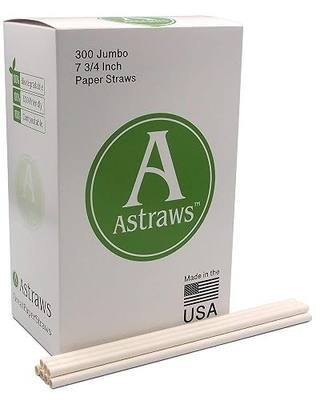 Paper Straws, 300 ct., Made In USA, Sturdy, Won’t Fall Apart, Biodegradable, White, Water-Resistant, No Paper-Taste, Eco Friendly, Save The Earth, Compostable Straws for Restaurants and Home