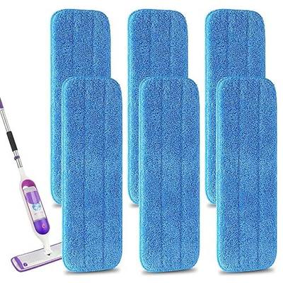 Microfiber Replacement Mop Pad, 18" x 6" Wet & Dry Home & Commercial Cleaning Refills, Reusable Floor Mop Pads (6 Pack) Blue | 6 Pack Microfiber Replacement Mop Pad, 18" x 6" Wet & Dry Home & Commercial Cleaning Refills, Reusable Floor Mop Pads Blue