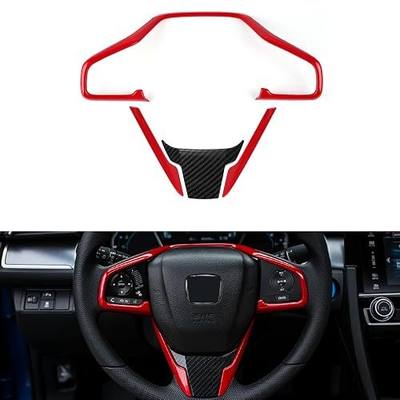 Thenice Interior Decorative Trims for Honda Civic 2016-2021 (Red) | For 10th Gen Civic interior decoration, appearance upgrade, unique and more sporty, easy to install with adhesive tape