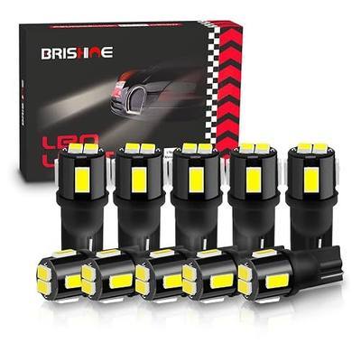 194 LED Bulbs 6000K Xenon White Extremely Bright 5630 Chipsets T10 168 2825 175 W5W LED Replacement Bulbs for Car Interior Dome Map Door Courtesy License Plate Lights (Pack of 10)