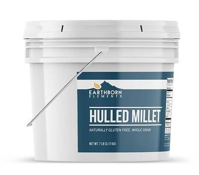 Earthborn Elements Hulled Millet, 1 Gallon Bucket, Perfect for Baked Goods, Hot Cereals, Casseroles, & Side Dishes (7 Pound)