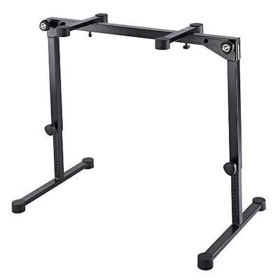 K&M Konig & Meyer 18820.019.55 Omega Pro Keyboard Table-Style Stand - Adjustable Height/ Support Arms - Legs Fold Compact For Travel - Compatible w/K&M 2nd/3rd Tier Attachments - German Made - Black