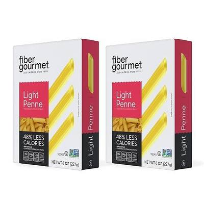 Fiber Gourmet Light Penne Low Net Carb Pasta - 2 Pack | High Fiber, Keto Pasta with 48% Less Calories, 24g Fiber, Non-GMO, Made in Italy, Kosher Certified Healthy Alternative