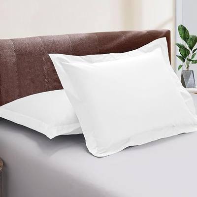 Kotton Culture 26" x 26" Euro Shams - Set of 2 White Pillow Shams - Decorative Pillow Covers - 100% Egyptian Cotton 600 Thread Count Skin Friendly Soft Cushion Cover with Envelope Closure