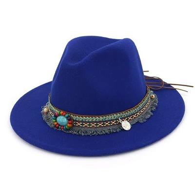Fedora Hats for Men Wide Brim Panama Hat with Classic Belt