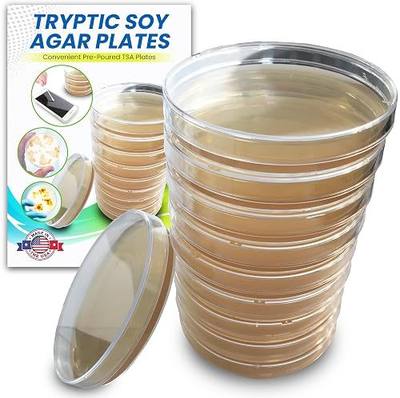 Tryptic Soy Agar (TSA) Plates by Evviva Sciences - Prepoured TSA Petri Dishes - Excellent Product and Performance - Top Science Kit for Science Fair Projects- Intended for Ages 15 & Older