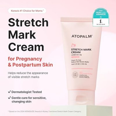 ATOPALM Maternity Care Stretch Mark Cream, 150ml 5 Fl Oz, Canola Oil Postpartum Skin Care| Pregnancy Red Lines Relief | Skin Swelling Elasticity Improvement| Gentle Body Moisturizing | Kbeauty | Pregnancy Body Moisturizer | Canola Oil Postpartum Skin Care | Elasticity Support for Dry Skin | Gentle B