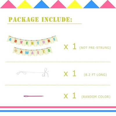 Adventure Awaits Banner, Retirement Baby Shower Wedding Moving Going Away Party Sign Decorations…