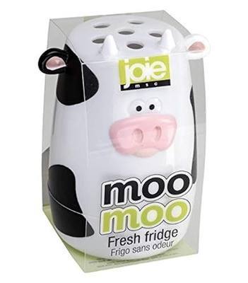 Joie Moo Moo Fresh Fridge Deodorizer, Reusable Baking Soda Holder | Compact Odor Absorber and Smell Eliminator for Refrigerator or Freezer, Cute Kitchen Gadget, BPA-Free