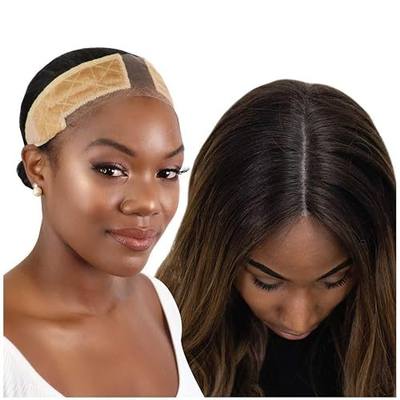 MILANO COLLECTION Wigrip, Premium Lace Wig Band for Women, Fully Adjustable & Reinforced Lace Wig Grip Band by Hairline, Comfortable and Secure Glueless Velvet Headband, Nude