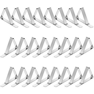 TriPole Tablecloth Clips 24 Pack Stainless Steel Table Cover Clamps Skirt Clips for Home Kitchen Restaurant Picnic Tables