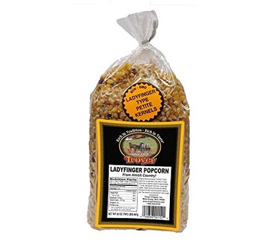 Amish Popcorn Gluten Free, NON GMO, Tender Lady Finger Popcorn - Troyer Farms - 2 lb. Bag