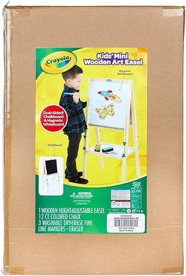 Crayola Kids Mini Wooden Art Easel & Supplies, Toddler Toys, Gift for Kids, Ages 3, 4, 5, 6