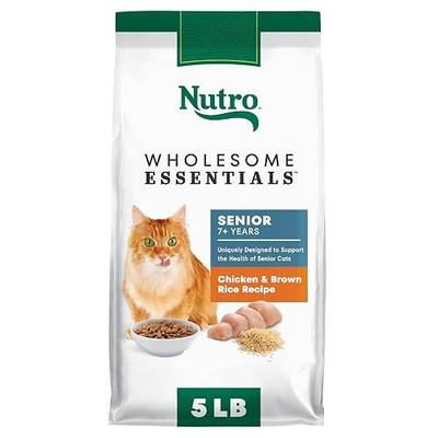 Nutro Wholesome Essentials Senior Dry Cat Food, Chicken & Rice, 5 lb | Real chicken #1 ingredient, essential antioxidants (Vitamin E & Selenium), Omega-6 for skin & coat, hairball control