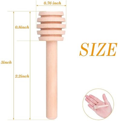 Premium 50-Pack 3 Inch Mini Wooden Honey Dipper Stick, Individually Wrapped,Pefect for Wedding Shower Party Favors Honey Jar spoon or Honey Wands mini