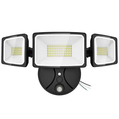 Onforu 80W Dusk to Dawn Outdoor Lighting,8000LM Black Flood Lights Outdoor,IP65 Waterproof Exterior Security LED Light,3 Adjustable Heads Photocell Light Fixture,6500K Floodlight for Garage,Patio,Yard
