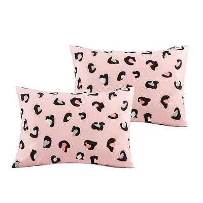 Sivio Toddler Pillowcases, Pink Leopard Pillow Cases, 14"x19" for 13"x18", 12"x16" Pillow, Ultra Soft 100% Cotton Bedding Pillow Case Cover for Child