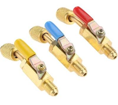 Low Loss Fitting HVAC Refrigerant Ball Valve 1/4’’ SAE | R410A R134A R12 R22 HVAC Shut Off Valve, for R410A R134A R12 R22 R502 Refrigerant Charging Hoses