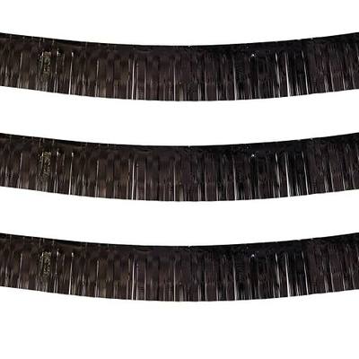 Foil Fringe Garland - Pack of 3- Metallic Parade Floats Skirting Tinsel Streamers Banner for Birthday Wedding Dec 4th of July Homecoming Float (Black)