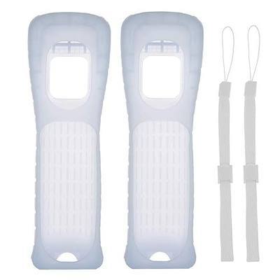 2X Wii Silicone Case Cover with Wrist Strap for Wii Remote Controller (White)
