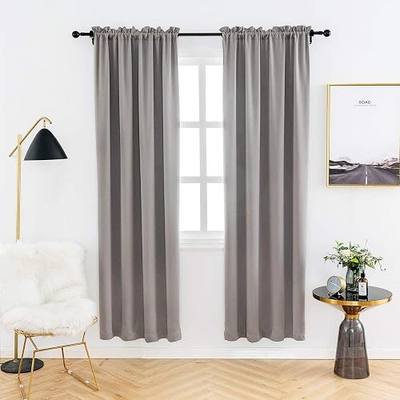 Anjee Bedroom Curtain Panel Thermal Insulated Blackout Curtains for Kids Room Darkening Window Drapes Rod Pocket 38 x 72 Inch Space Grey 2 Curtain Panels