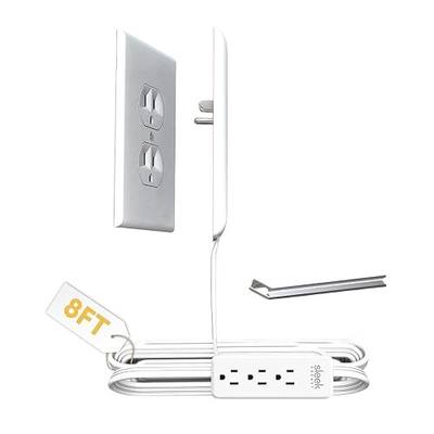 Sleek Socket No Shock Child Protector, Outlet & Plug Concealer with Protective Cord Clips, 8-Foot Flat Extension Cord with Multiple Outlets, Baby Proofing Outlet Cover, No Access to Dangerous Cords