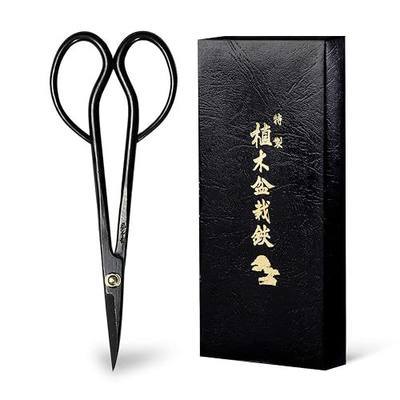 Wazakura Satsuki Bonsai Scissors, Made in Japan 7 inch (180 mm), Japanese Bonsai Garden Tools, Hasami Pruning Shears - Satsuki Style, Black