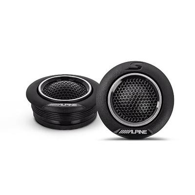 Alpine S-S10TW S-Series 1" Silk Dome Tweeter Set | Smooth natural highs for factory audio upgrades, clean treble detail, pairs with crossovers and coaxial systems