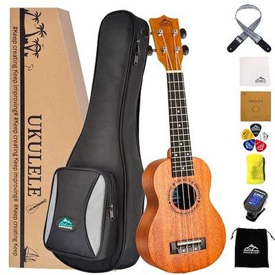 EASTROCK Soprano Ukulele Mahogany Beginner 21 inch Ukelele Big Package Kit. Ukulele Ukalalee Suitable for Beginners. (21-Mahogany)