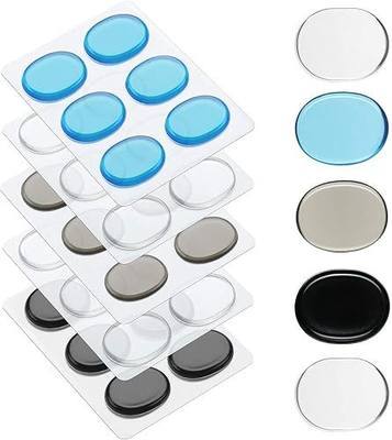 30 Pieces Drum Dampeners Gels Silicone Gel Pads Soft Drum Dampeners for Cymbals Tone Control(Transparent White, Black, Blue, Gray)