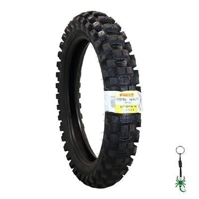 Pirelli Scorpion MX Extra X 110/90-19 Rear Motocross Off-Road Tire | Bias ply tube-type, mid-soft to mid-hard terrain, motocross off-road, includes keychain