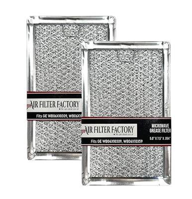 Air Filter Factory Microwave Grease Filter WB06X10309, WB06X10359 Replacement For GE Cafe Magic Chef 3511900200, 3511900800 12-Layer Aluminum Mesh Grease Filters 5" X 7.62" 2-Pack