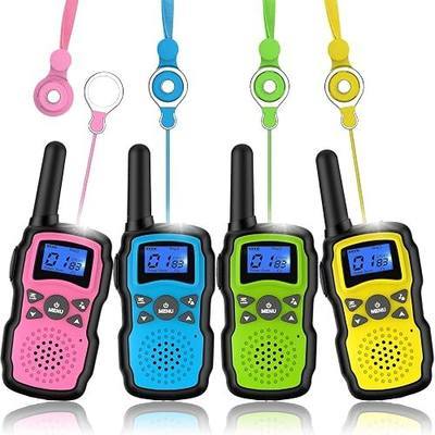 Wishouse Walkie Talkies for Kids 4 Pack,Family Walky Talky Adults Children Radio Long Range,Outdoor Camping Fun Toys Birthday Present Xmas Gifts for 4 5 6 7 8 Year Old Girls Boys No Battery No Charger