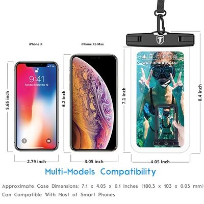 Tekcoo Waterproof Phone Case 2-Pack IPX8 Clear Pouch Dry Bag for Samsung Galaxy S25 Ultra Plus S24 S23 S22 FE A17 A16 A15 A35 A36 A55 iPhone 17 15 14 13 Pro Max Air XR SE Moto G Stylus Power Edge 5G
