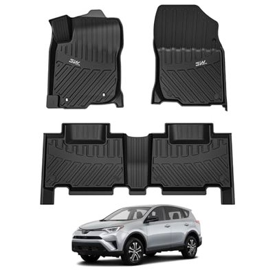 3W Floor Mats for Toyota RAV4 2013-2018, TPE All Weather Custom Fit