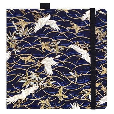 Square 8.2x 8.2 inches 165gsm Colored Pencil Paint Journal Hardbound 128pgs(64 Sheets Front Back Cold Pressed)Travel for Colored Pencil Sketch Doodles Handmade Cloth Cover Notebook Golden Crane A13