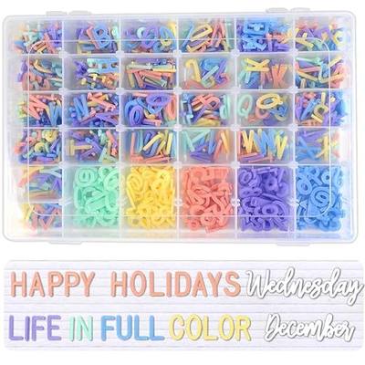 Letter Board Letters Only, 3/4 Inch Colored Plastic Letters for Felt Letter Board Sign (760 Characters in 5 Colors) in Organizer, Multicolor Pre-cut Letterboard Letters for Changeable Message Board