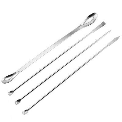 1 Set Stainless Steel Micro Lab Sampling Scoop Spatulas Combination Reagent Spoon Laboratory Supplies (Pack of 4)
