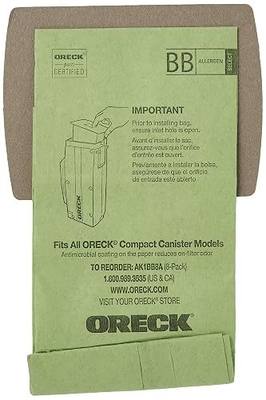 Oreck Vacuum Cleaner Bags for Buster B Canister Vacs, Pack of 8, Green, Type BB, Part # AK1BB8A, Oreck Vacuum Bags Refill