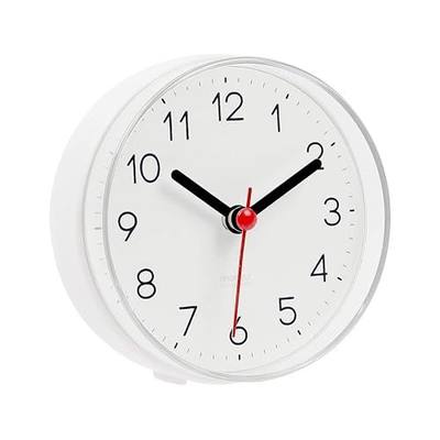 mooas 2WAY Silent Waterproof Bathroom Clock, Shower Clock, Wall Clock, Silent Non-Ticking Battery Operated, Suction Cup Wall Clock, Kitchen Clock (White)
