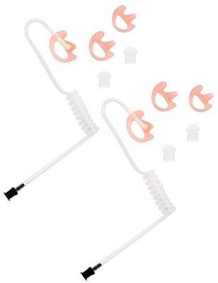 commountain Clear Acoustic Tube for Two Way Radio Earpiece and Headset | Fit Right Ear, 2 Pack, Compatible with Motorola Earpiece and More, Skin Friendly & UV Resistant TPU Coil Tube